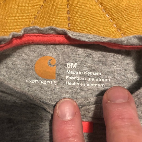 Infant Girls Carhartt Long Sleeve Tshirt W/Toolbelt Screenprint Design. Size 6M. - Picture 4 of 10